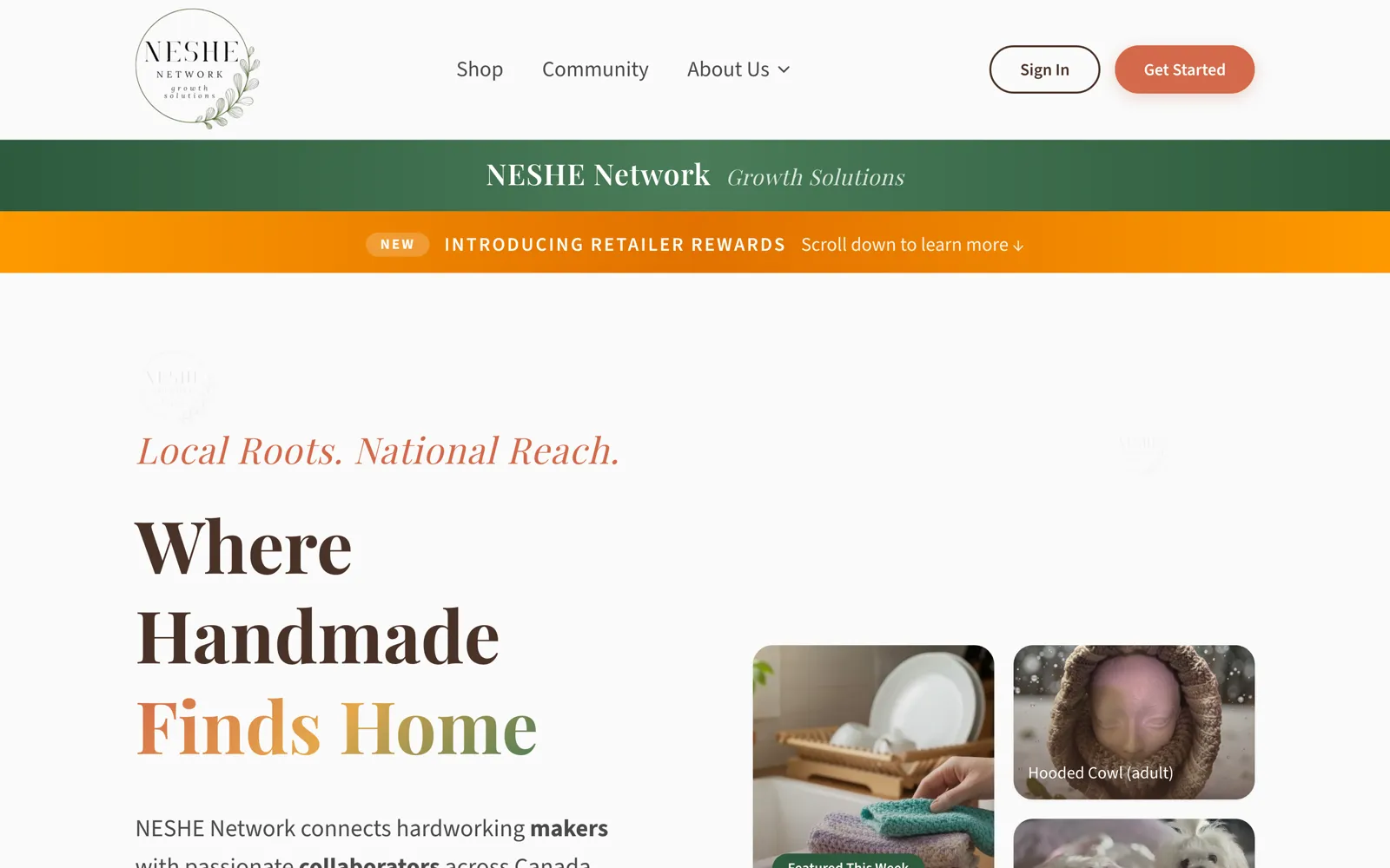 NESHE Network marketplace home page